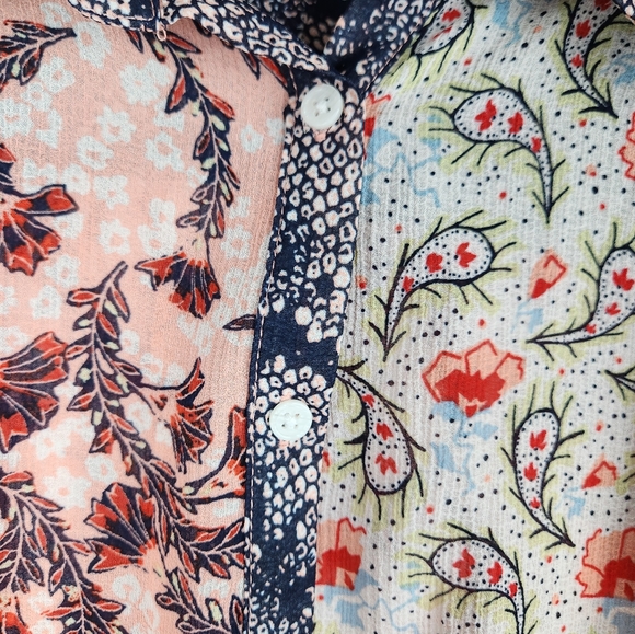 Free People Floral Snake Print Blouse - Picture 5 of 7